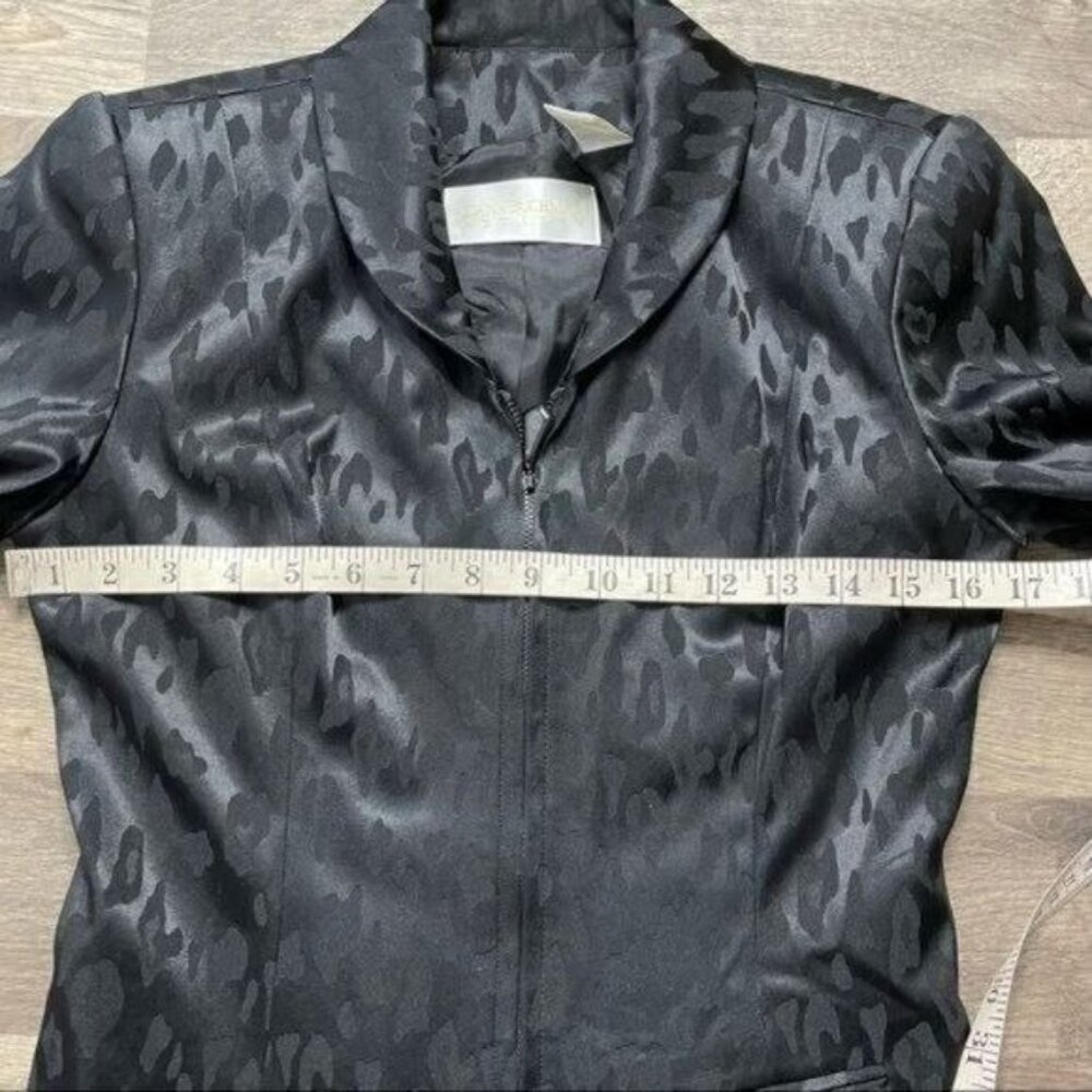 Dana Buchman Petites Black Leopard Print Blazer Size 4 - Picture 11 of 13